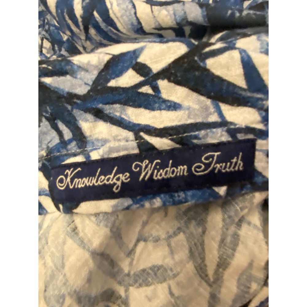 Robert Graham Broadhollow Linen Blend Blue Tropical Print Shirt Mens Large - Picture 6 of 7